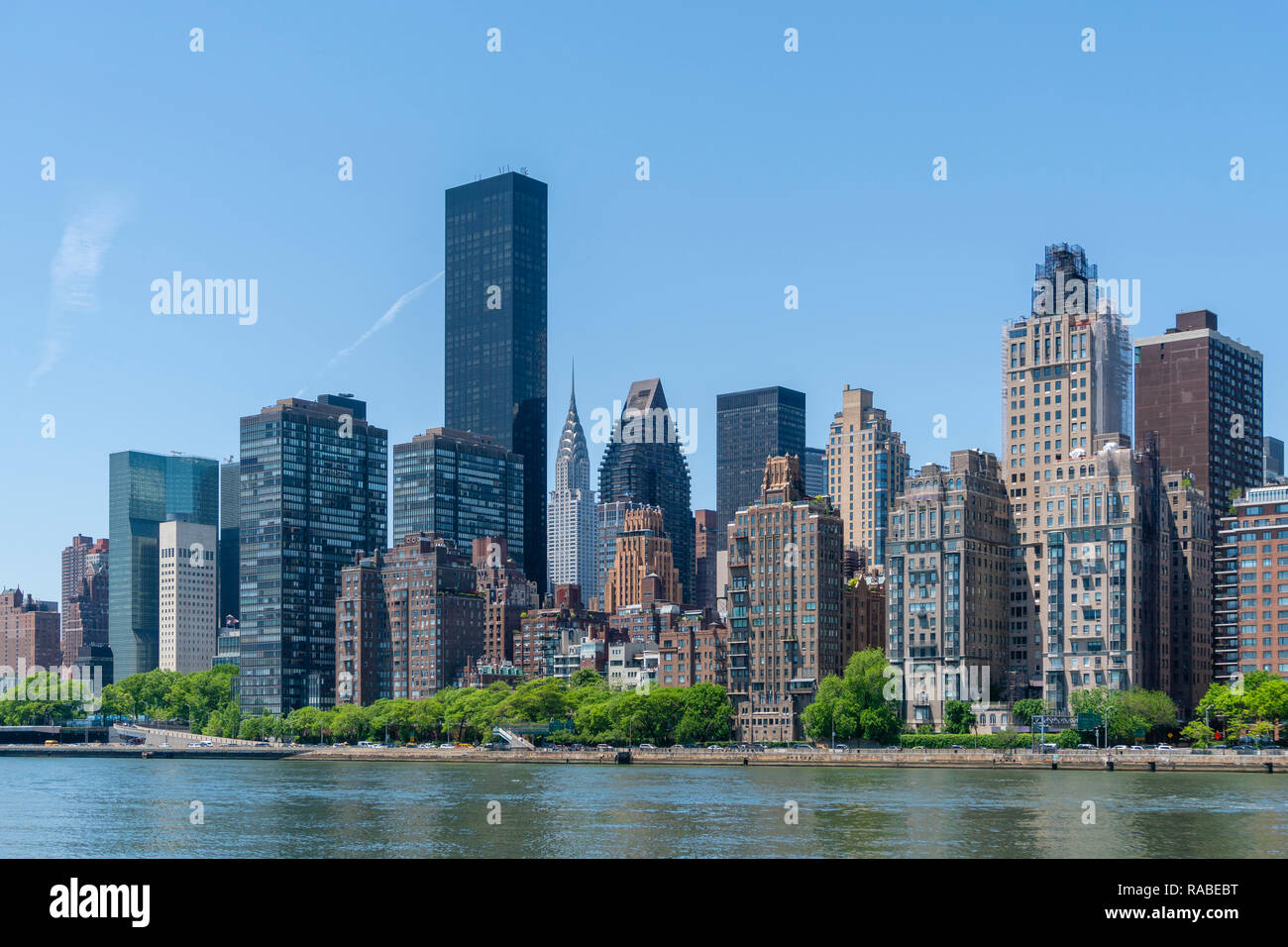 Skyline of Midtown Manhattan in New York City Stock Photo