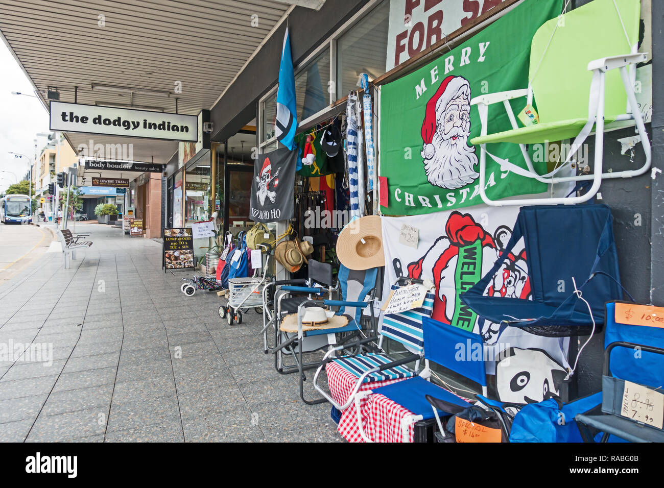 'The Dodgy Indian' Bargain Store. Pittwater Road Dee Why Sydney Australia Stock Photo