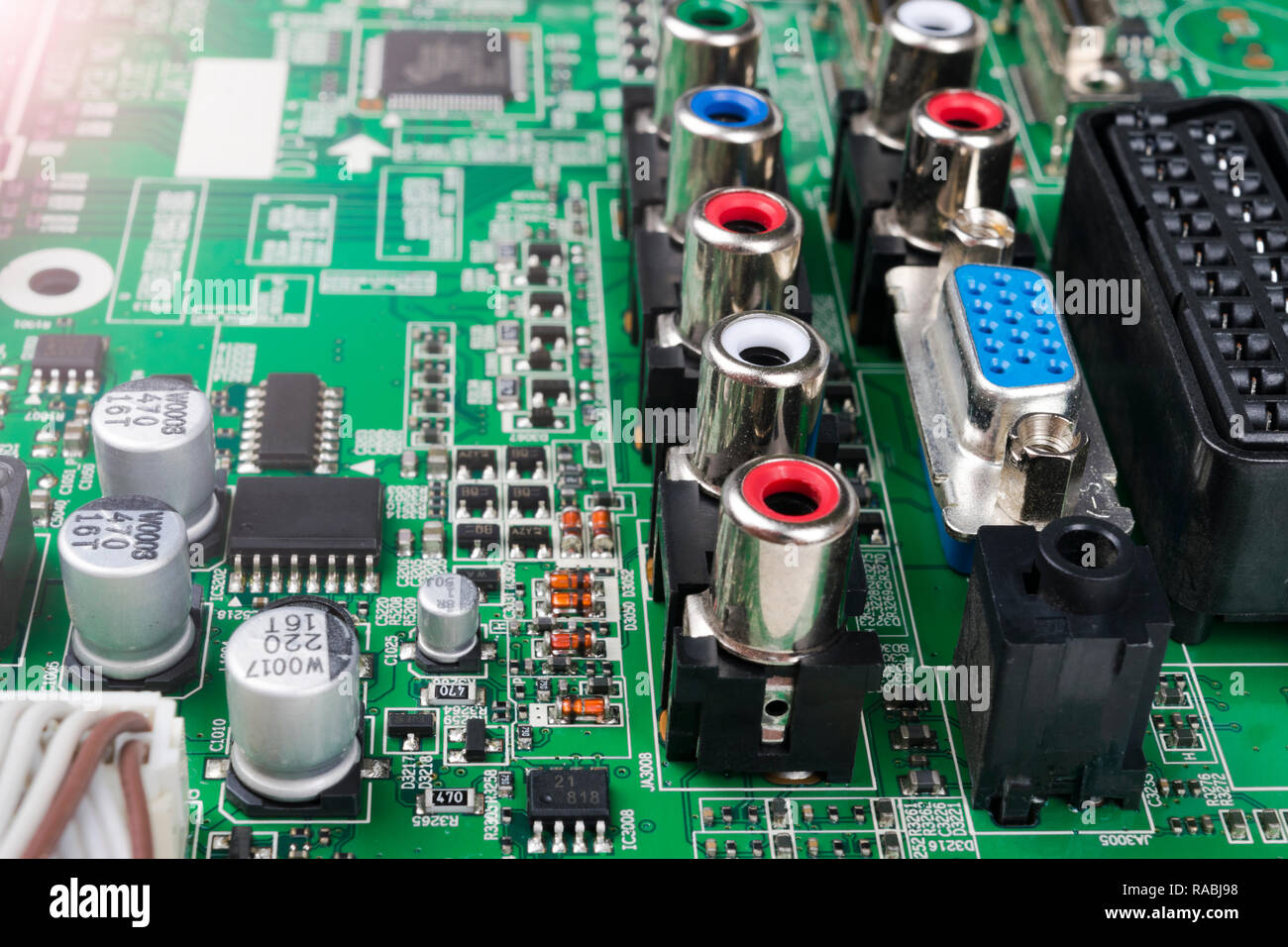 Circuitboard with resistors, microchips and electronic components