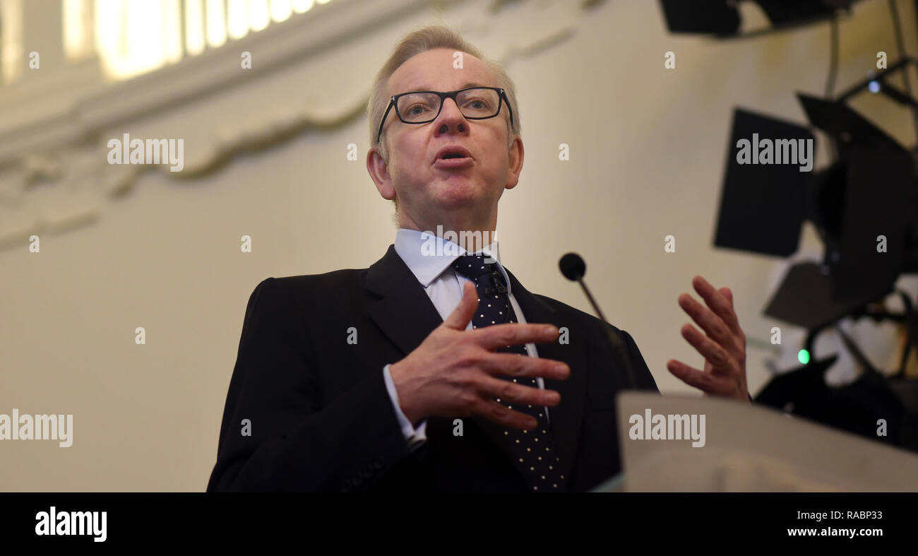 Oxford, UK. 3rd Jan, 2019. Defra Secretary of State, the Rt Hon Michael Gove MP at Oxford Real Farming Conference . Oxford Townhall. Credit: Richard Cave/Alamy Live News Stock Photo