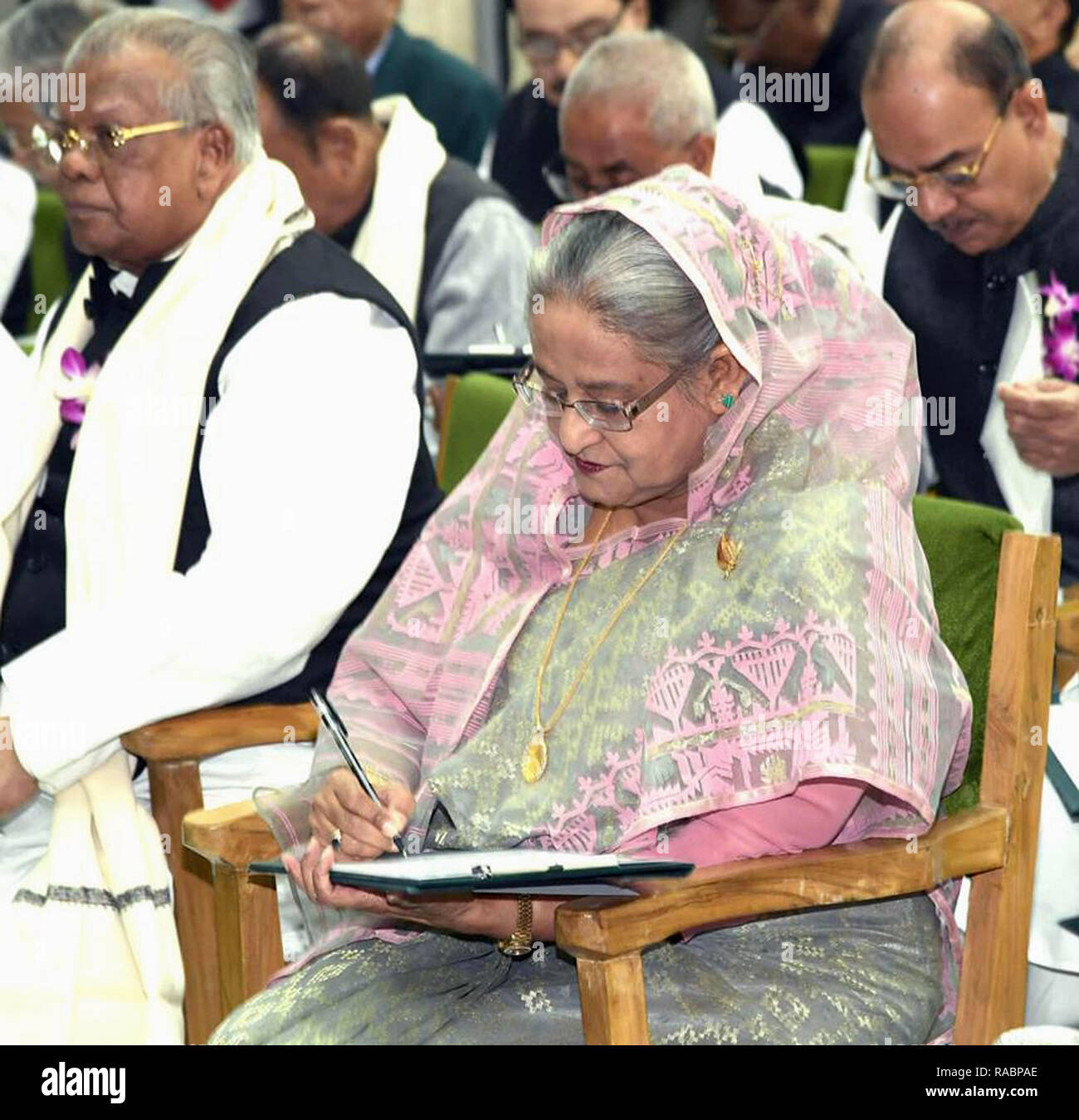 Dhaka. 3rd Jan, 2019. Bangladesh Prime Minister Sheikh Hasina takes