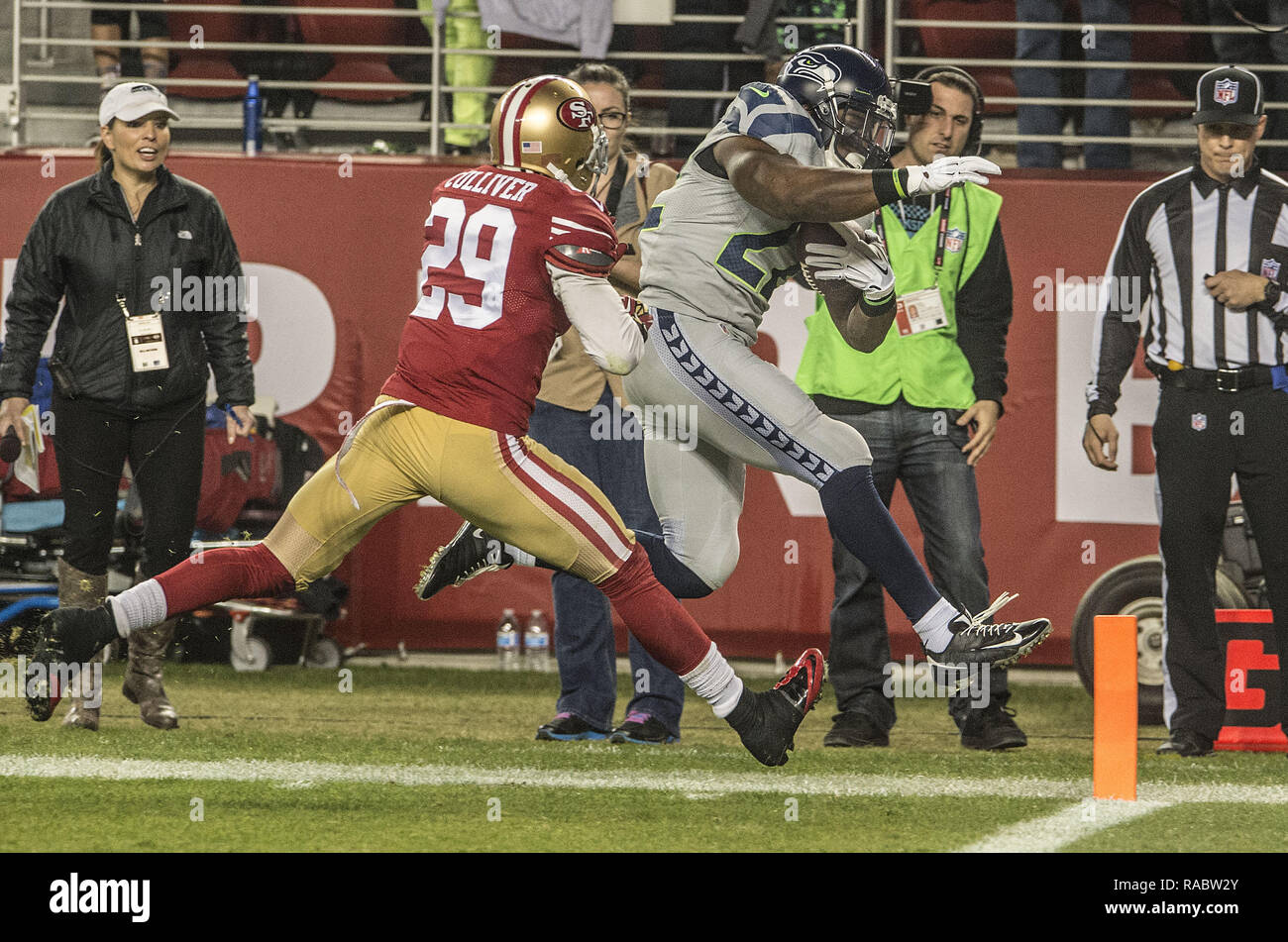 Seattle Seahawks running back, Robert Turbin (22) shows off his NFC Champion  t-shirt following the Seahawaks win over the San Francisco 49ers during the  NFC Championship Game at Centurylink Field in Seattle