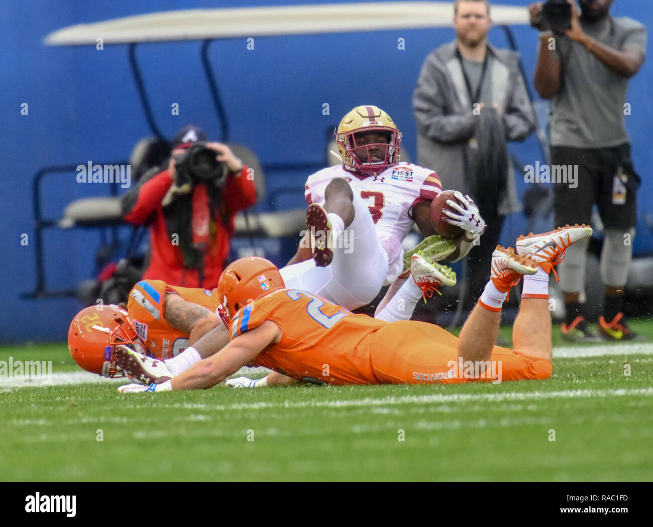 Dallas, TX, USA. 26th Dec, 2018. Boston College running back, Travis Levy (23), in action at the NCAA football First Responders Bowl game between the Boise State Broncos and the Boston College Eagles at the Cotton Bowl in Dallas, TX. (Absolute Complete Photographer & Company Credit: Joe Calomeni/MarinMedia.org/Cal Sport Media) Credit: csm/Alamy Live News Stock Photo