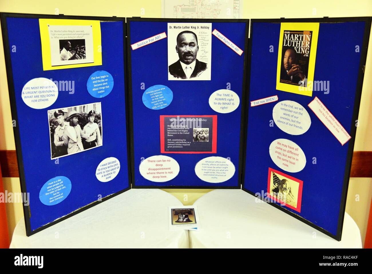 Martin Luther King, Jr. Day display at Vicenza Military Community’s 2017 Observance Ceremony at Caserma Ederle, Vicenza, Italy, Jan. 10, 2017. Stock Photo