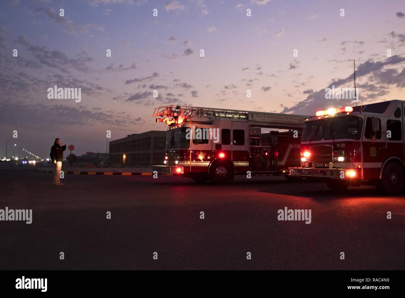 Members of the Area Support Group Kuwait joint emergency service