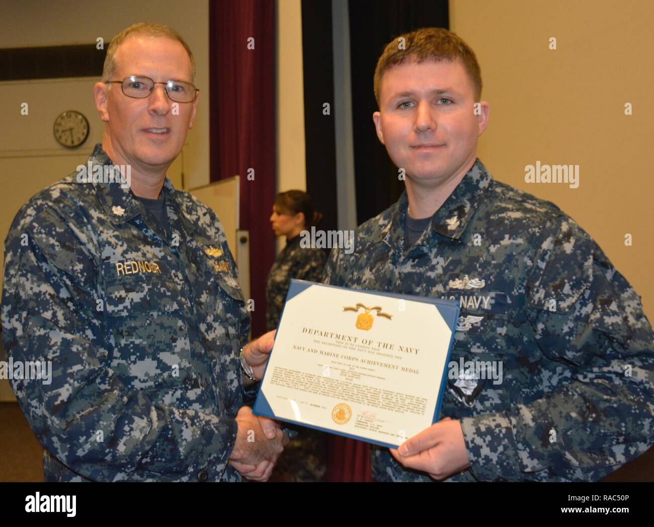 BREMERTON, Wash. (Jan. 11, 2017) – Cdr. Brian Rednour (left), Naval ...