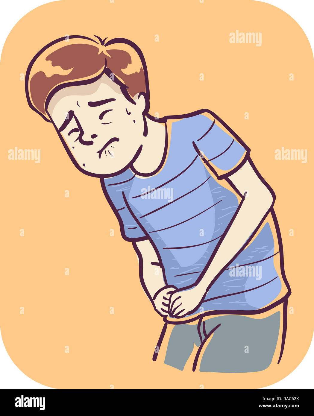 Sick Man Having Flank Pain Stock Illustration - Download Image Now - Pain,  Appendicitis, Bladder - iStock