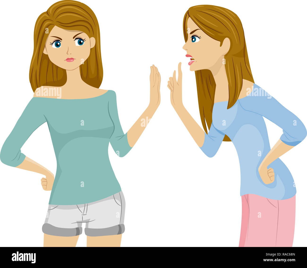 Illustration of Teenage Twin Sisters Arguing and Fighting with Each Other Stock Photo - Alamy Illustration of Teenage Twin Sisters Arguing and Fighting with Each Other Stock Photo - Alamy