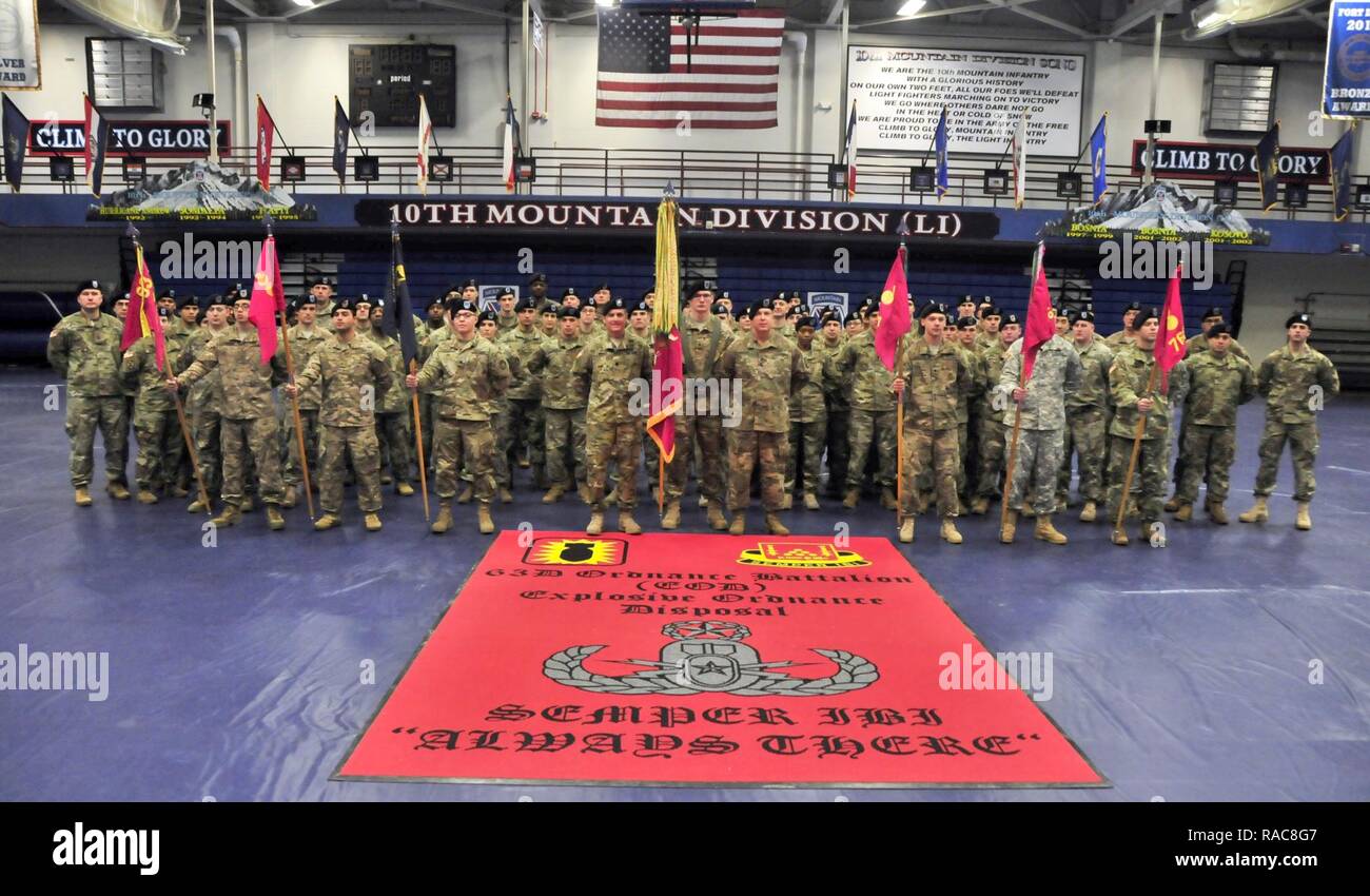 The Soldiers of the 63rd Ordnance Battalion (EOD) gather as a battalion