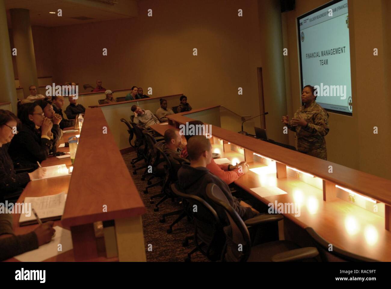 Army Medical Department Professional Management Command (APMC) located in Atlanta, Georgia hosted a Soldier Readiness Processing  (SRP) level 2 from 8-12 Jan., processing more than 225 military personnel from four separate units during the 5-day event.  The objective of the process is for Soldiers to be administratively, financially, legally, spiritually, logistically and medically ready to be mobilized after attending an SRP.  On average, APMC hosts four SRP’s each year and ensures over 400 medical professionals are medically and administratively ready annually to support the Army’s missions  Stock Photo