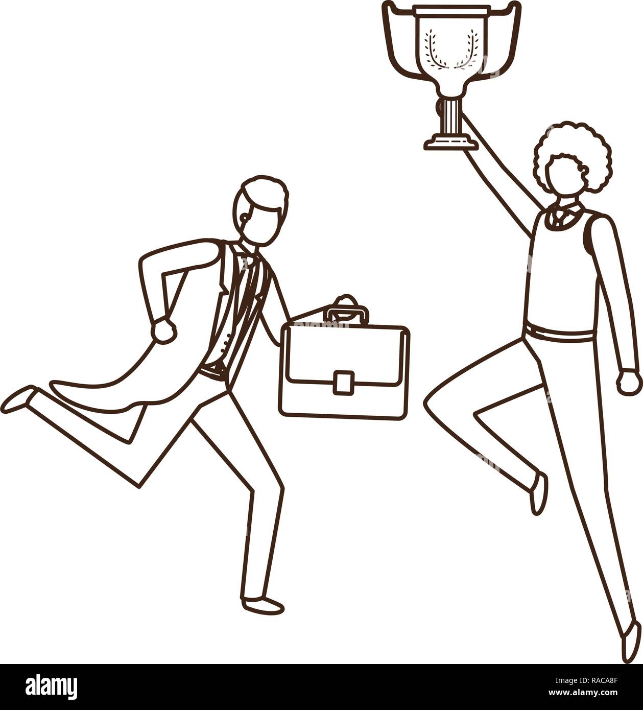 businessmen with trophy avatar character Stock Vector Image & Art - Alamy