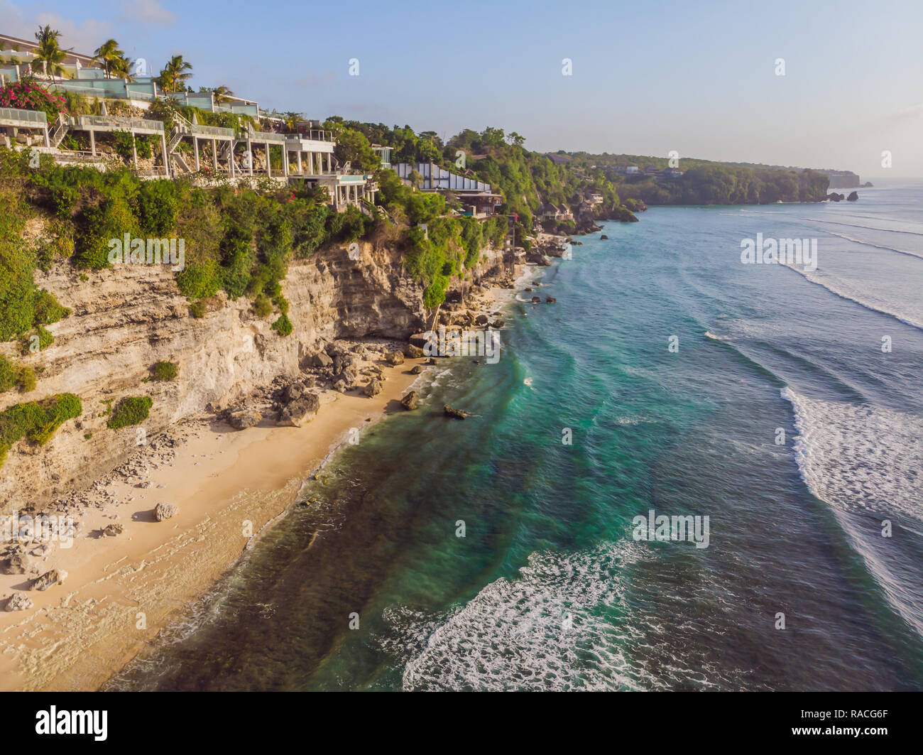 Aerial shot. Photos from the drone. Beach Dreamland Bali Indonesia