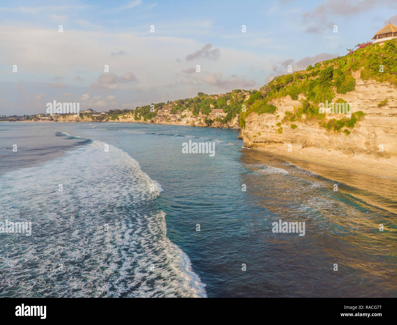 Aerial shot. Photos from the drone. Beach Dreamland Bali Indonesia