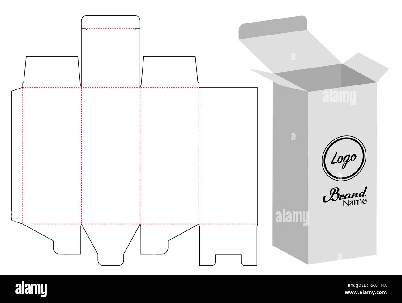 Box packaging die cut template design. 3d mock-up Stock Vector Image ...
