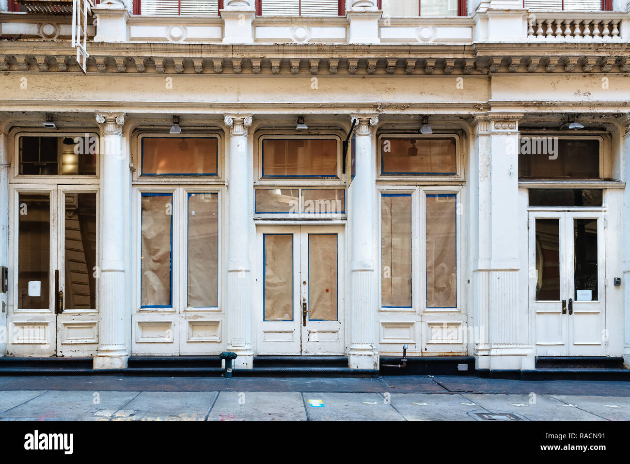 Luxury old storefront in remodeling in New York City Stock Photo