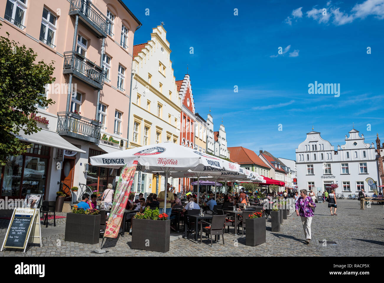 Central market square, Greifswald, Mecklenburg-Vorpommern, Germany, Europe Stock Photo