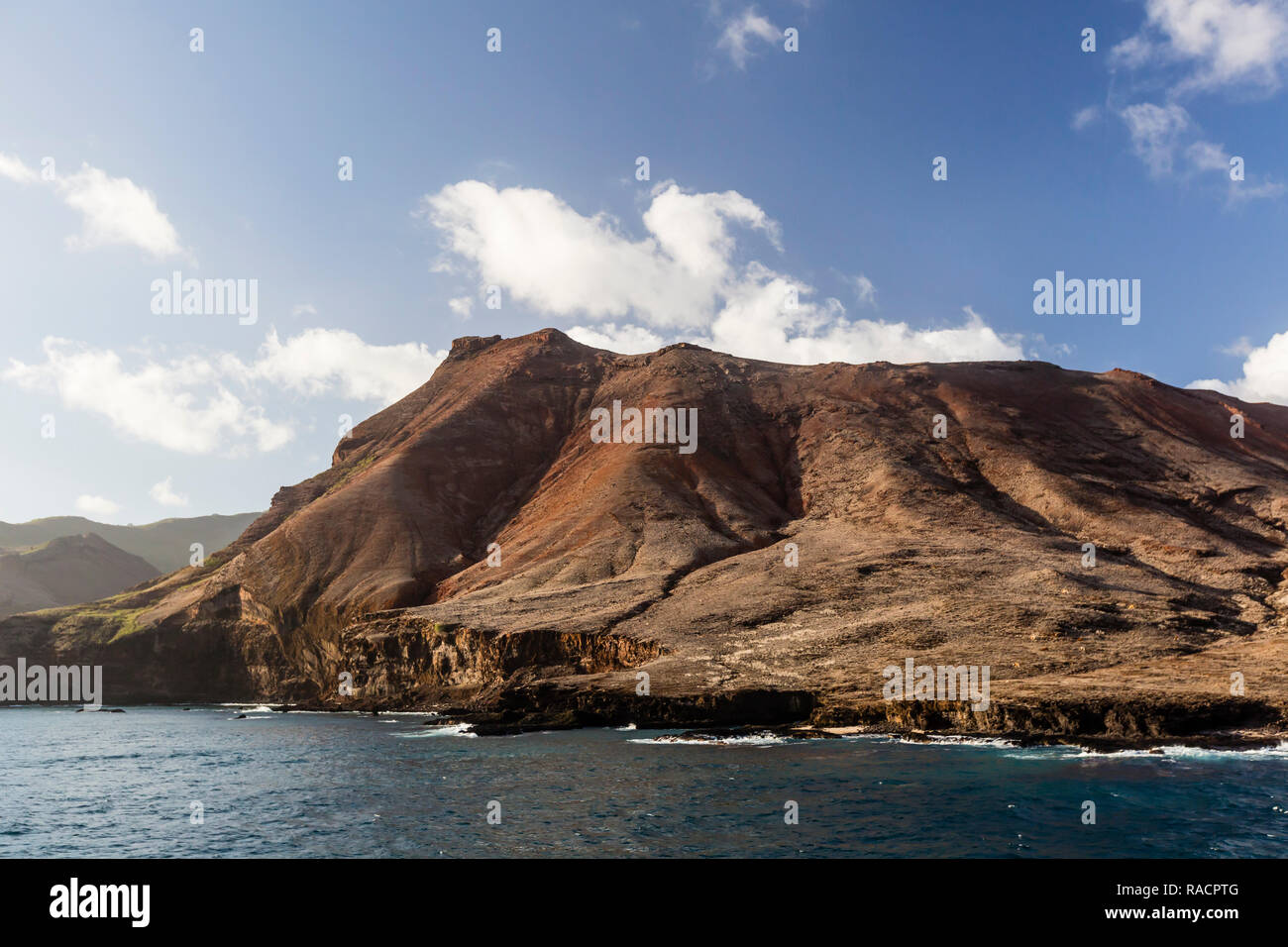The rugged shoreline of Ua Huka Island, Marquesas, French Polynesia, South Pacific, Pacific Stock Photo