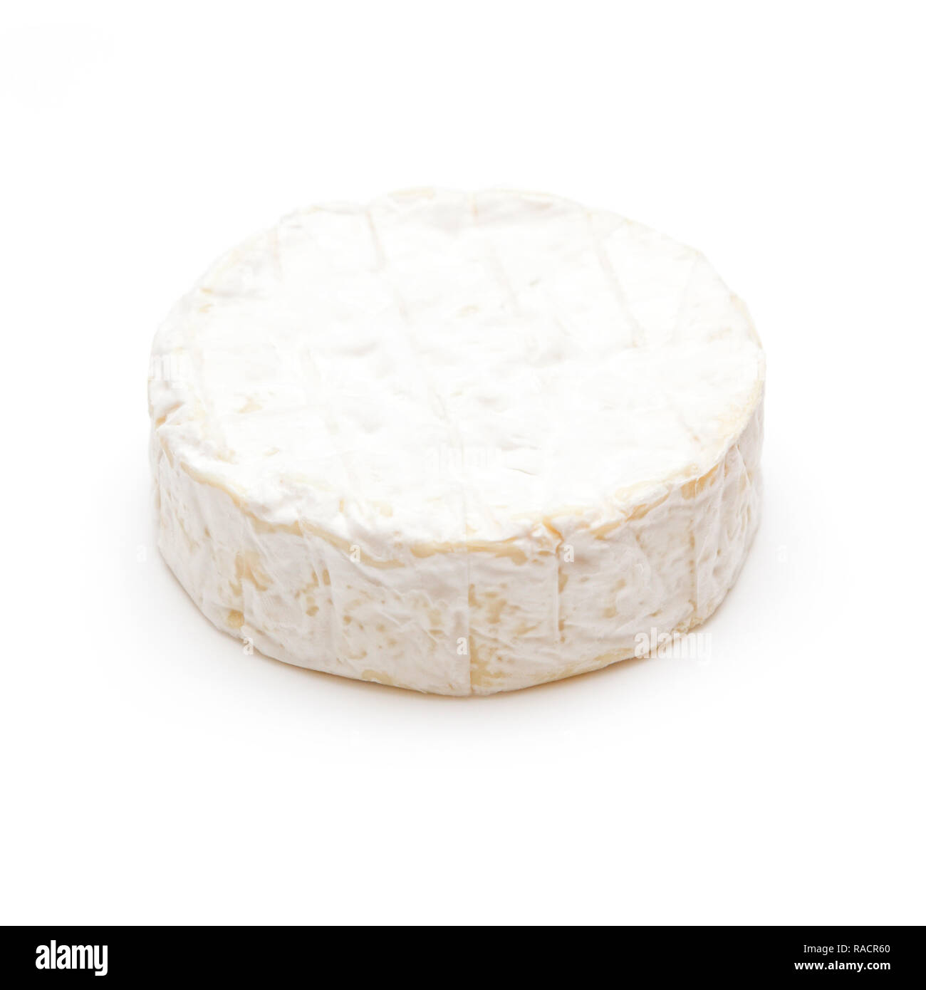 Camembert Cheese isolated on a white studio background. Stock Photo