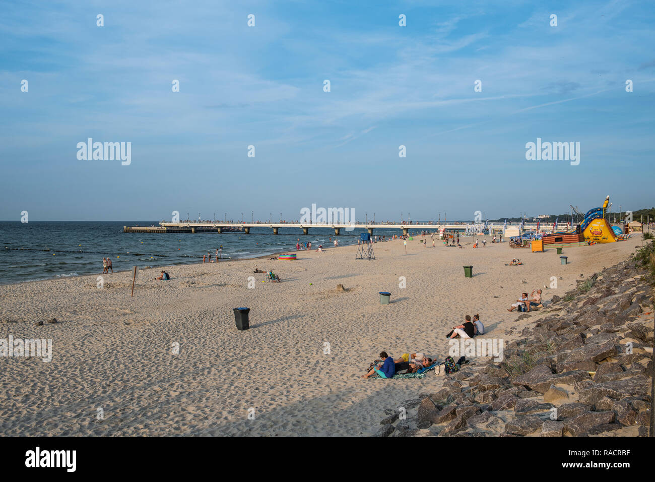 Central beach of Kolobrzeg on the Baltic Sea, Poland, Europe Stock Photo