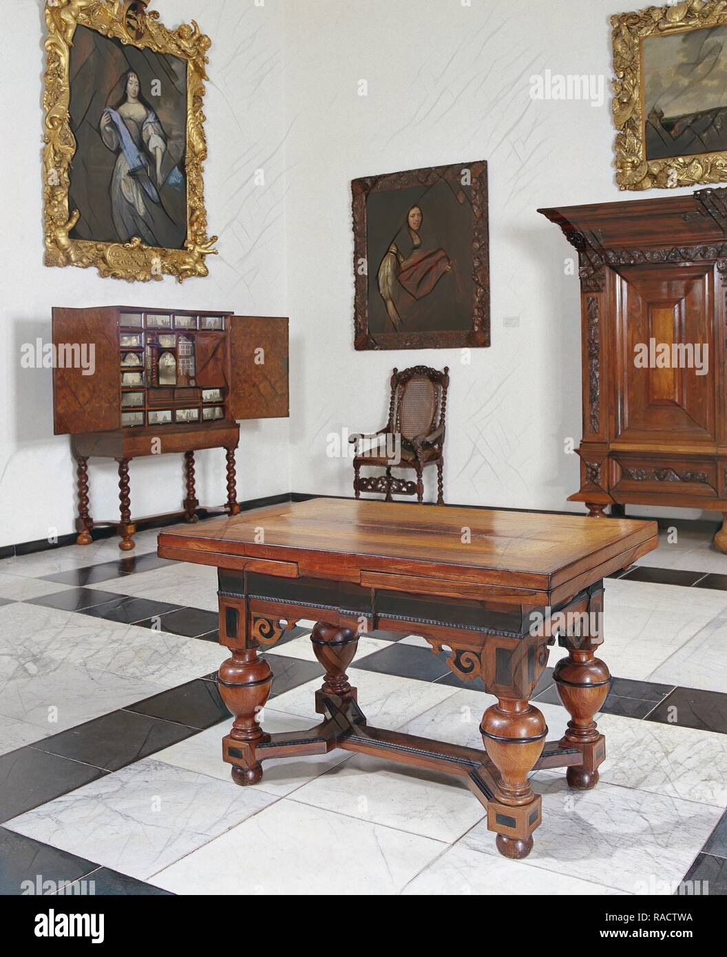 Table, Anonymous, 1650 - 170. Reimagined by Gibon. Classic art with a ...