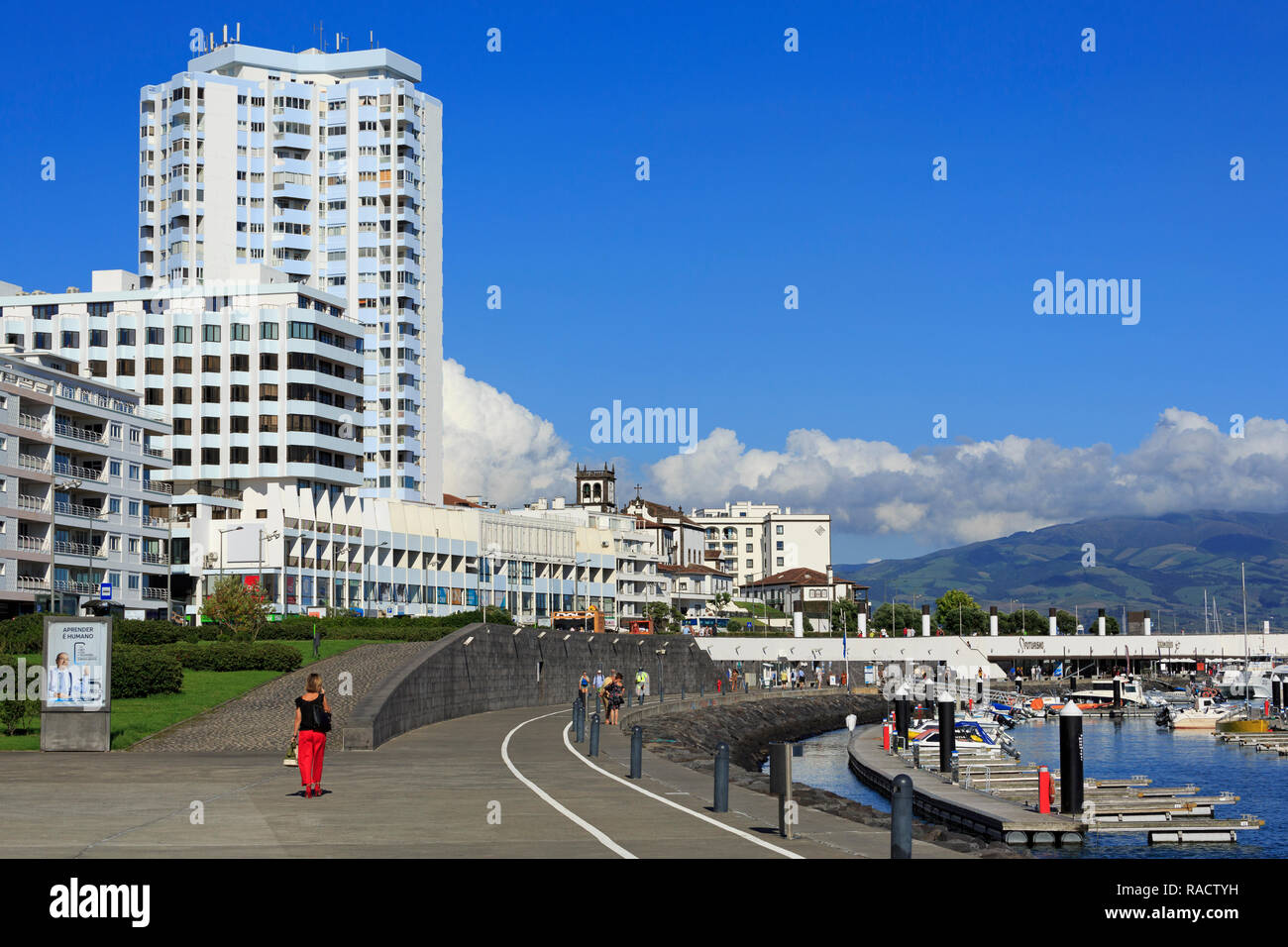 Marina, Ponta Delgada City, Sao Miguel Island, Azores, Portugal, Atlantic, Europe Stock Photo