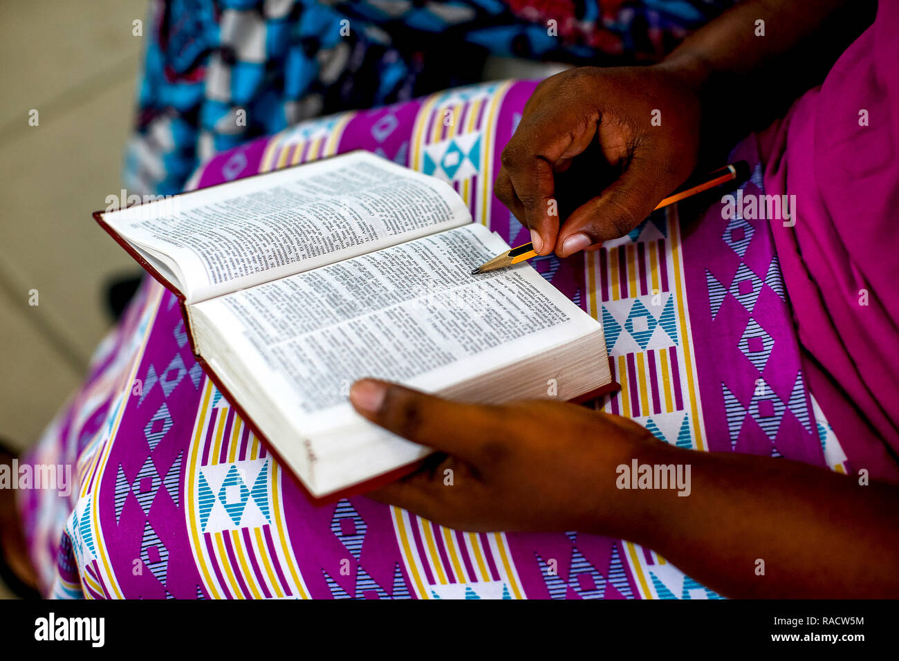 Sunday service at MEIA Evangelical Church, Grand Bassam, Ivory Coast, West Africa, Africa Stock Photo
