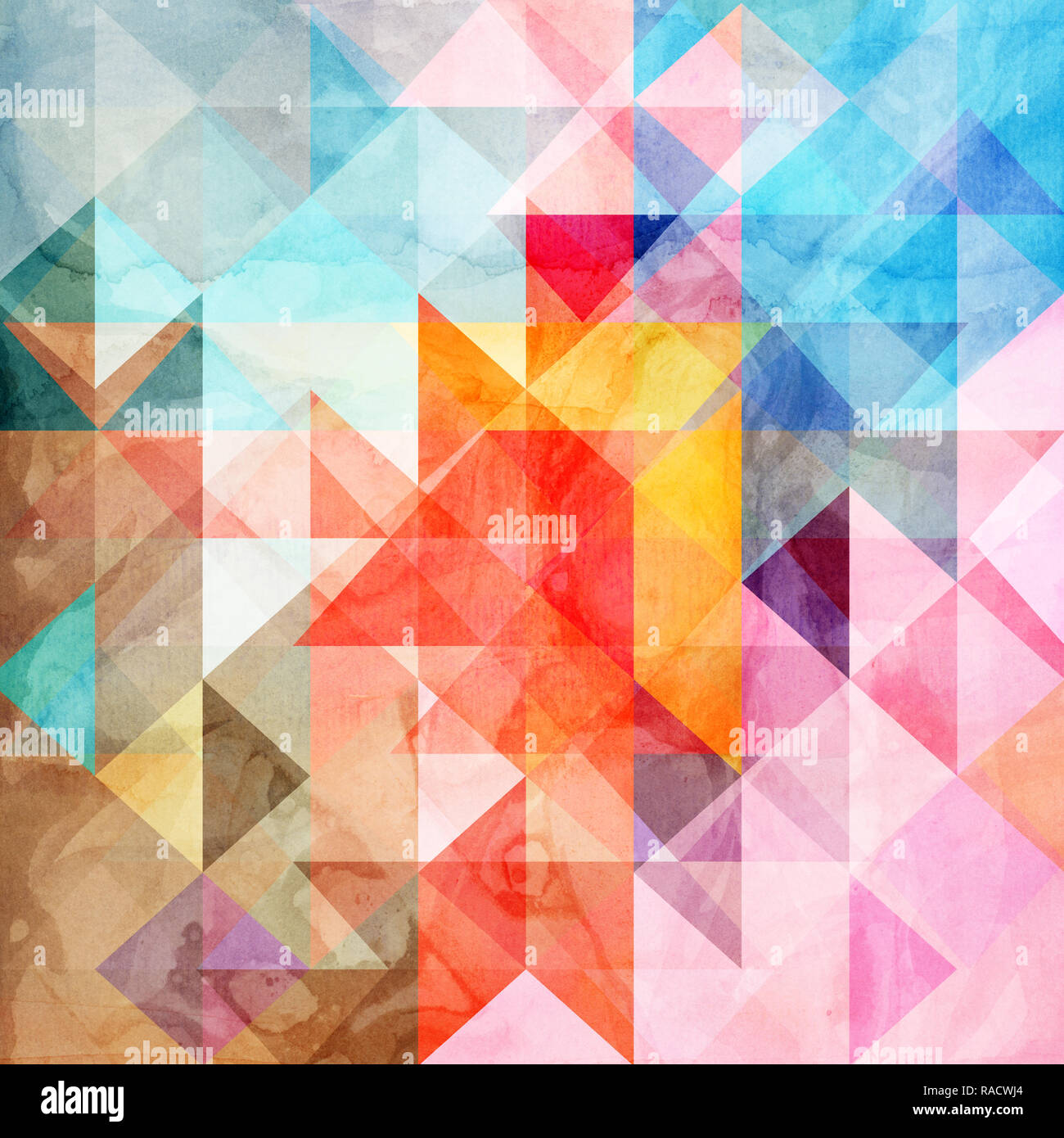 Watercolor abstract background with different geometric Stock Photo - Alamy