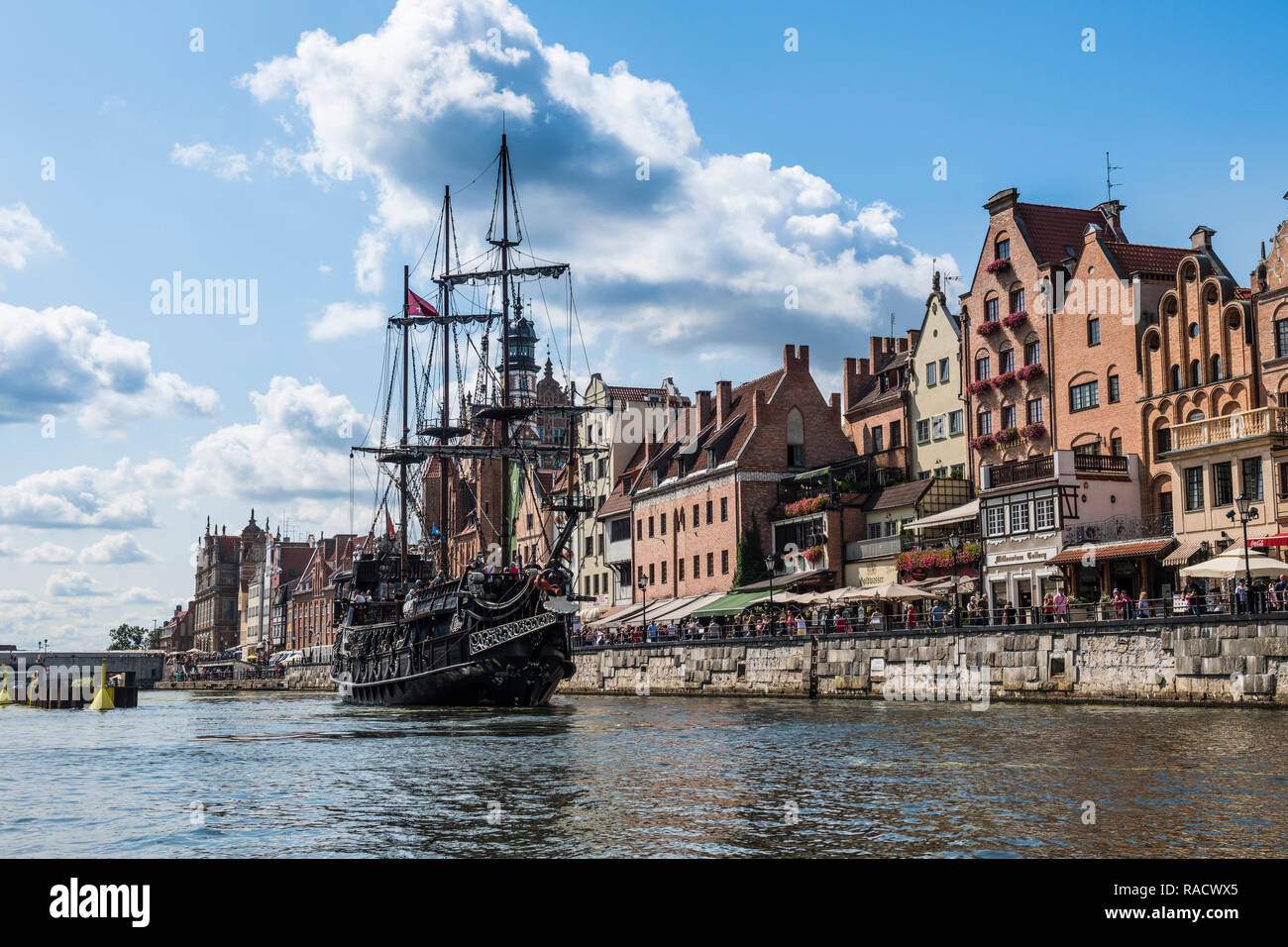 Hanseatic League houses on the Motlawa River, Gdansk, Poland, Europe Stock Photo