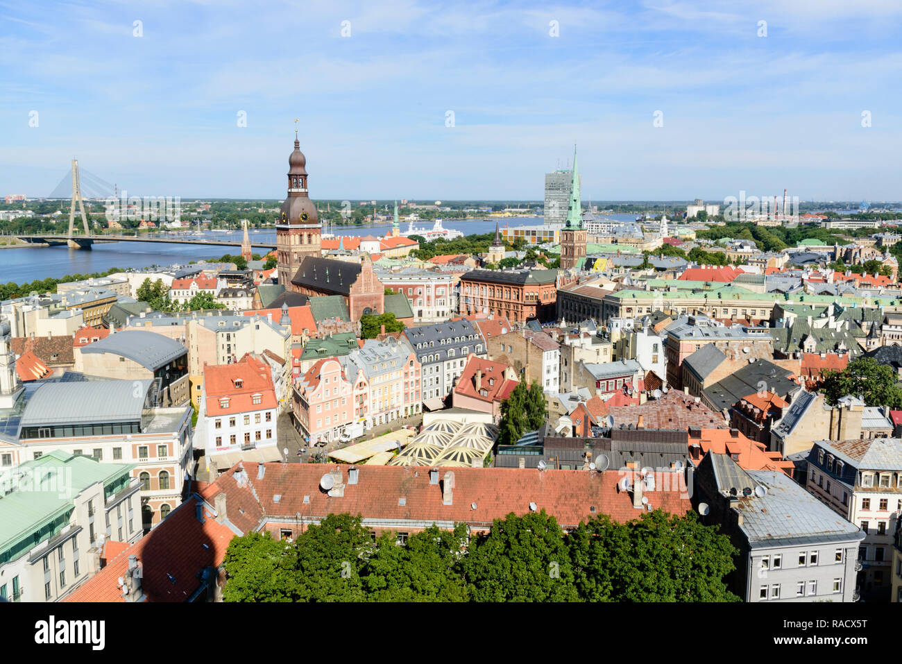 View of Old Town, UNESCO World Heritage Site, Riga, Latvia, Europe Stock Photo