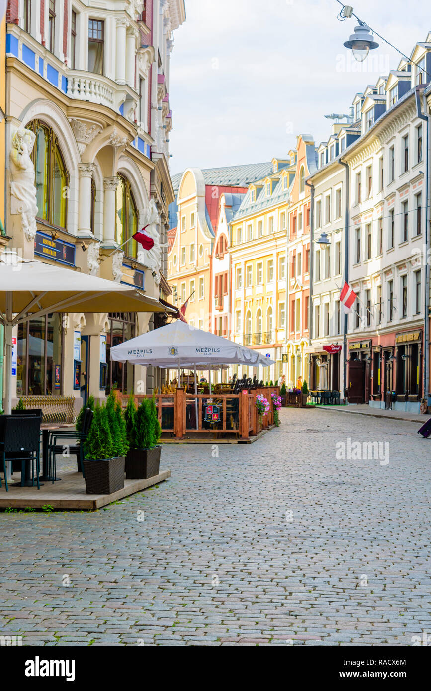 Zirgu Street, Old Town, UNESCO World Heritage Site, Riga, Latvia, Europe Stock Photo