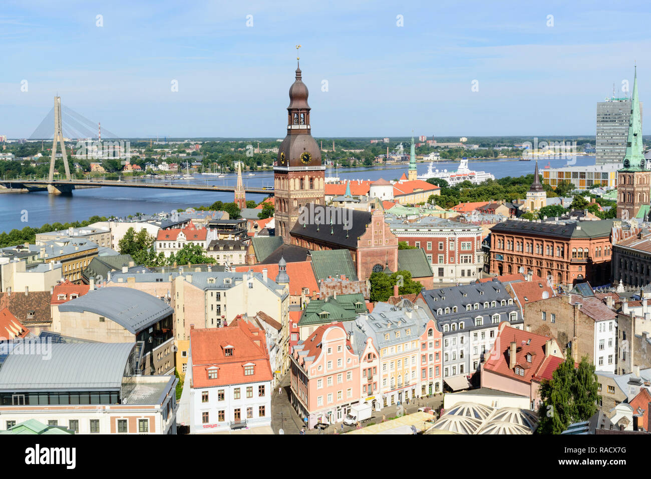 View of Old Town, UNESCO World Heritage Site, Riga, Latvia, Europe Stock Photo