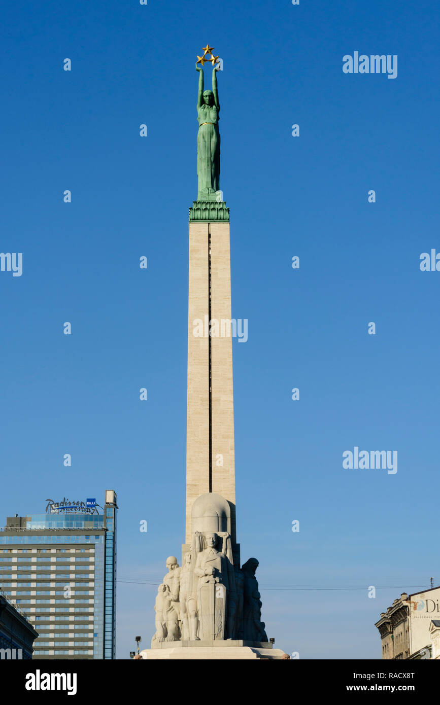 Freedom Monument, Riga, Latvia, Europe Stock Photo