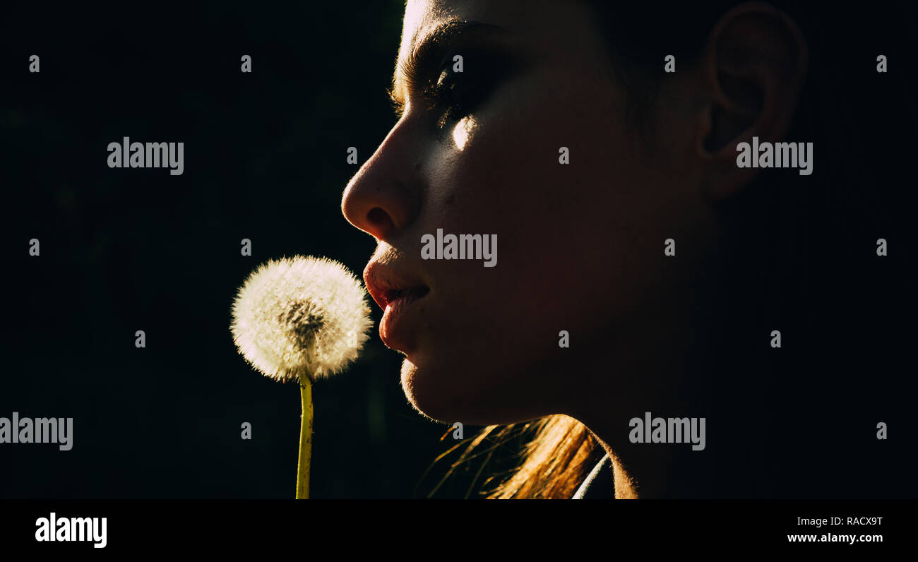 Spring depression. dandelion. face and skincare. Travel in summer ...