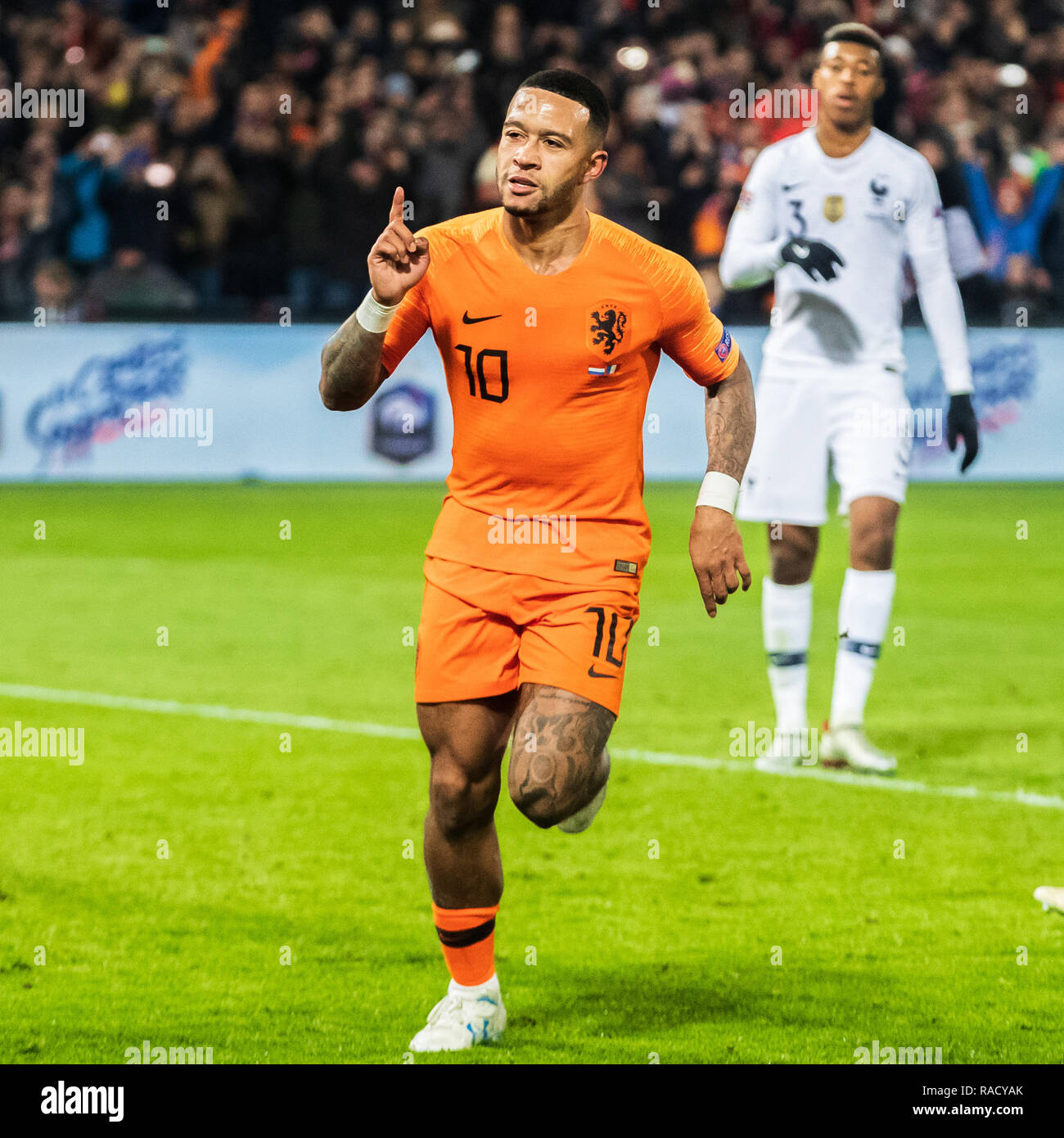 Rotterdam, The Netherlands 16 november 2018 Soccer The Netherlands v France   Memphis Depay (Netherlands) Stock Photo