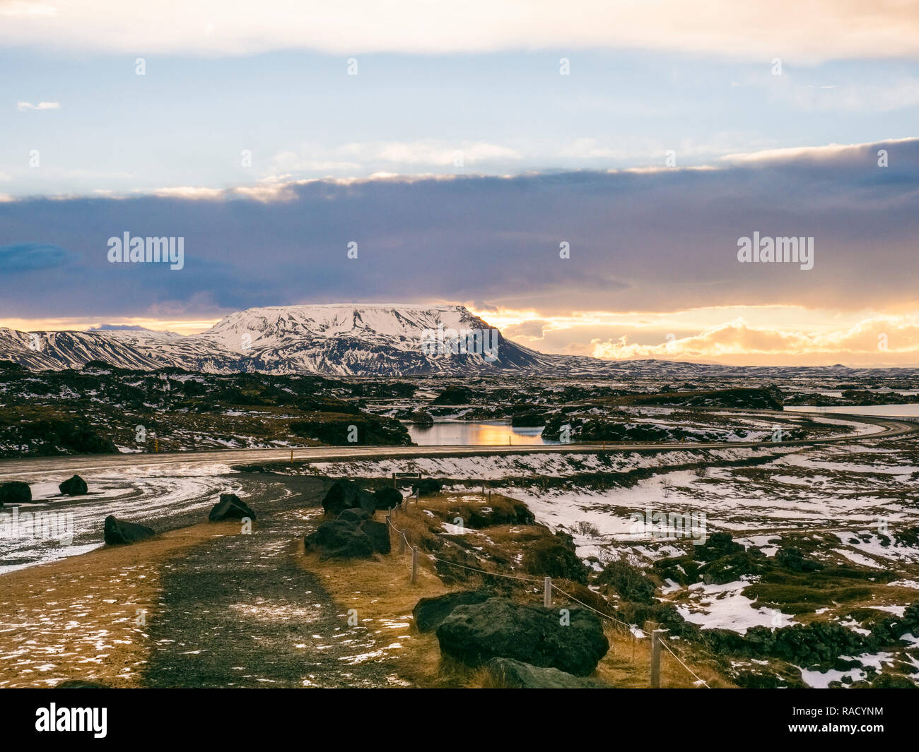 Landscape in the northern part of Iceland early in the morning close to