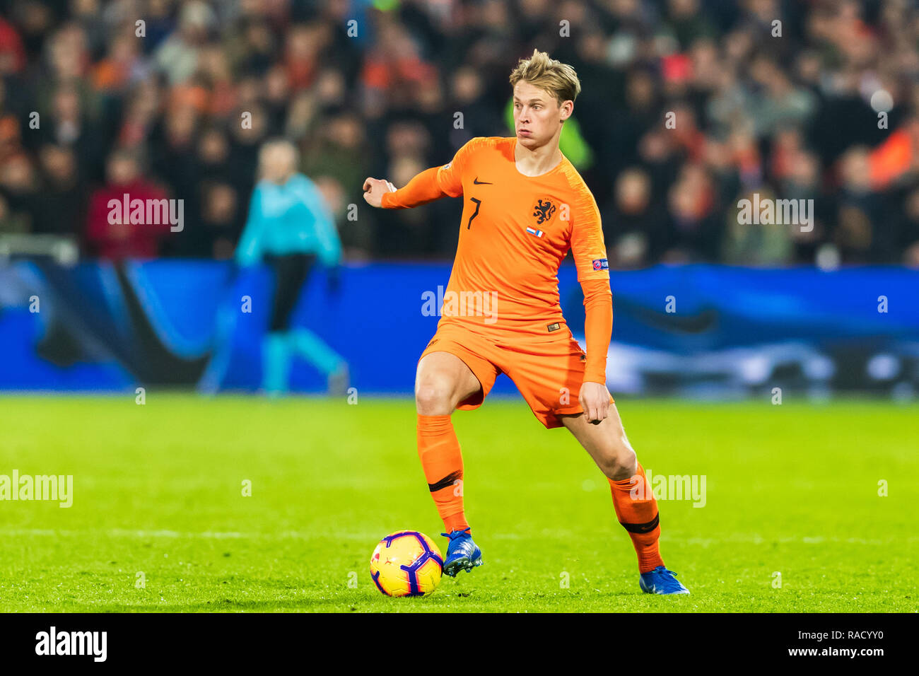 Rotterdam, The Netherlands 16 november 2018 Soccer The Netherlands v France   Frenkie de Jong (Netherlands) Stock Photo