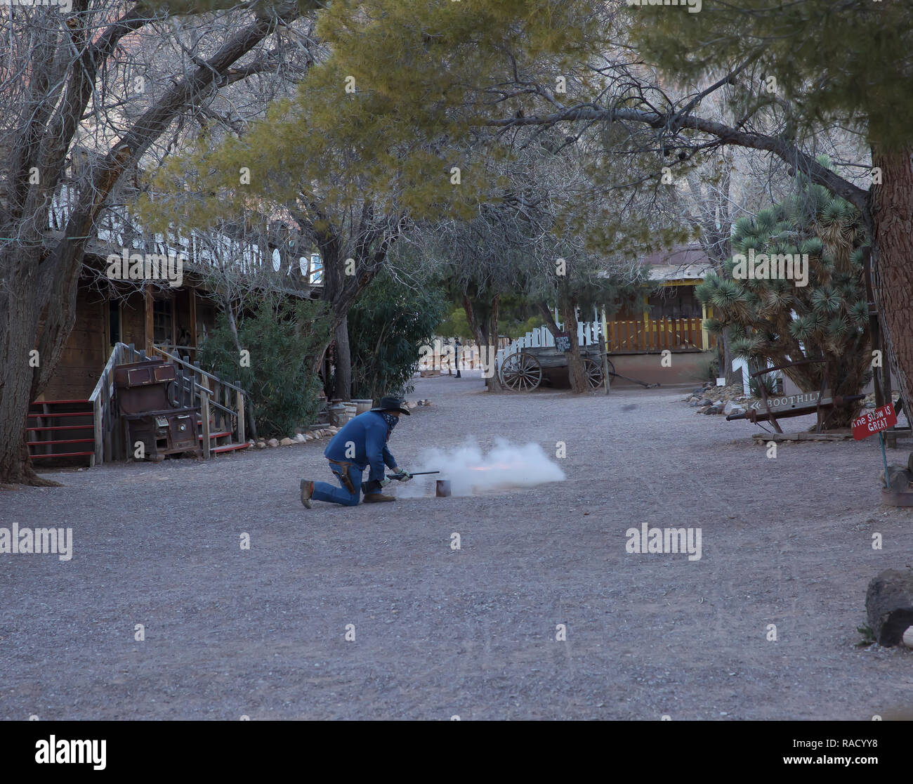 Cowboys gun display at Bonnie Springs Old Nevada, California,USA which is an old cowboy town Stock Photo