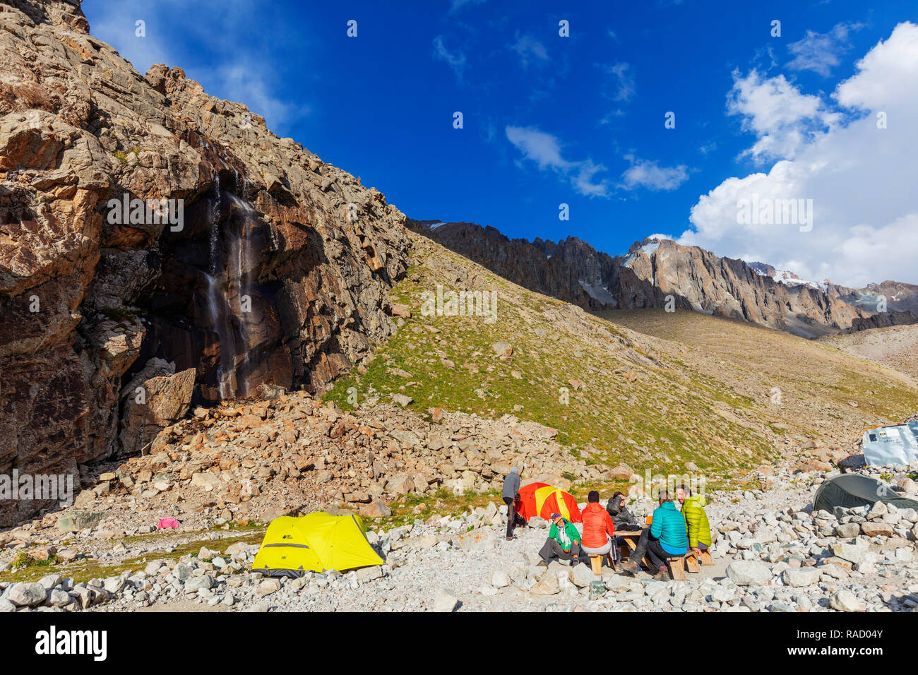 Ratsek camp, Ala Archa National Park, Bishkek, Kyrgyzstan, Central Asia, Asia Stock Photo