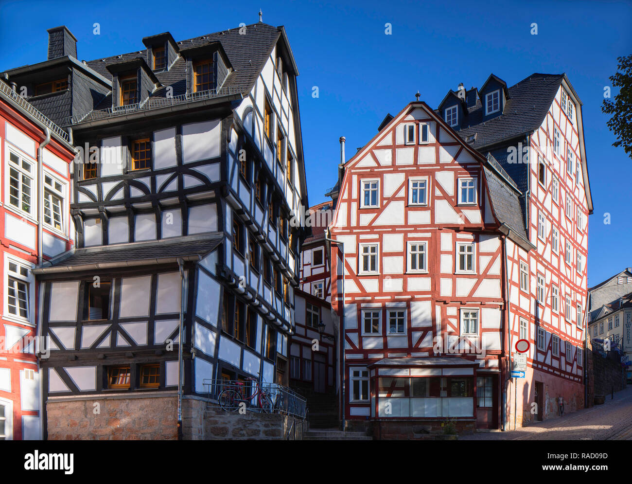Half-timbered buildings, Marburg, Hesse, Germany, Europe Stock Photo