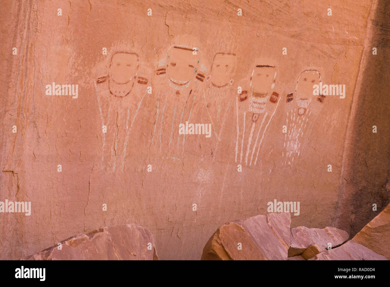 Five Faces Pictograph, Canyonlands National Park, Utah, United States of America, North America Stock Photo