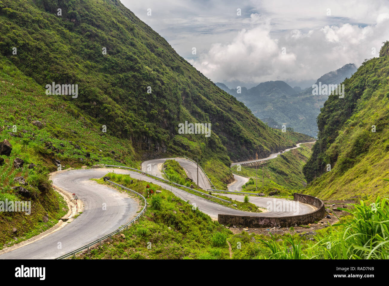 Extreme Winding Road, Ha Giang Loop, Ha Giang Province, Vietnam, Asia Stock Photo