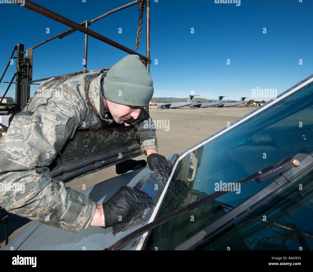 U.S. Air Force Senior Airman Andrew Stephens from the 60th Aircraft ...