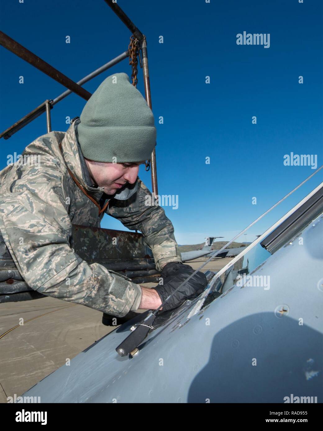 U.S. Air Force Senior Airman Andrew Stephens from the 60th Aircraft ...