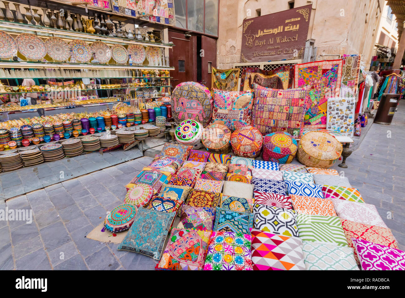 Dubai souks and its colours from goods in Bur Dubai Stock Photo ...