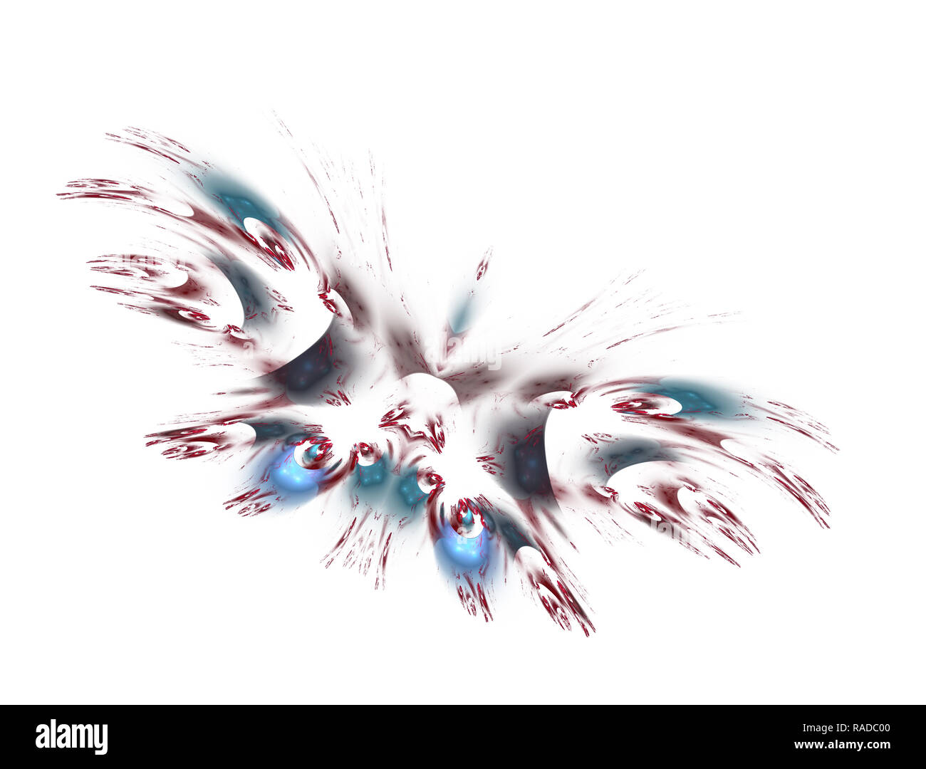 Artistic abstraction composed of fractal butterfly shapes and lights on