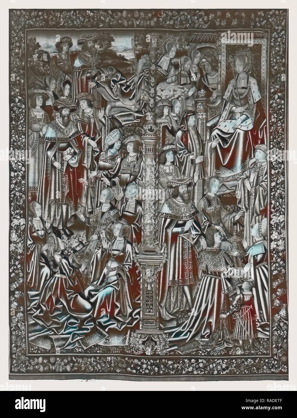 Dido receiving Aeneas, with Venus (Aphrodite) presiding above clou. Reimagined by Gibon. Classic