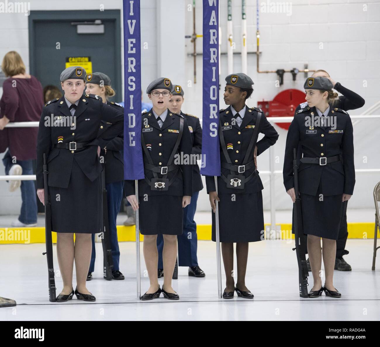 A Riverside High School Junior Reserve Officer Training Corps member ...
