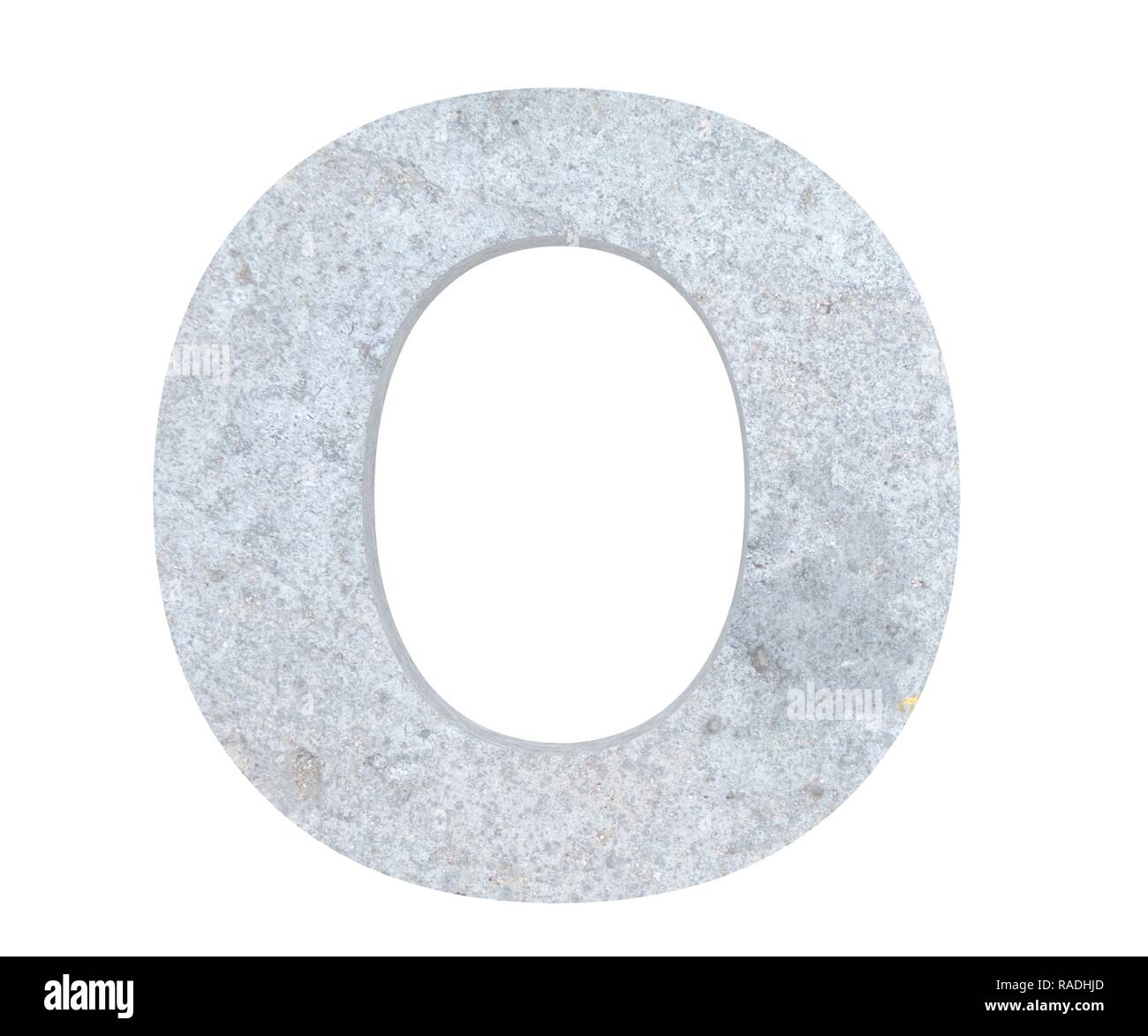 Concrete Capital Letter - O isolated on white background. 3D render ...