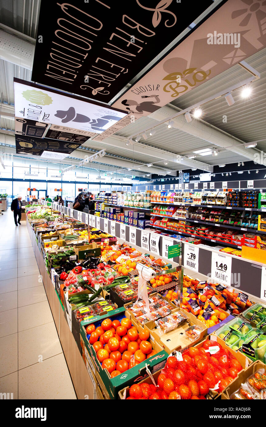 Interior of the Lidl supermarket, north of Montauban (southwestern