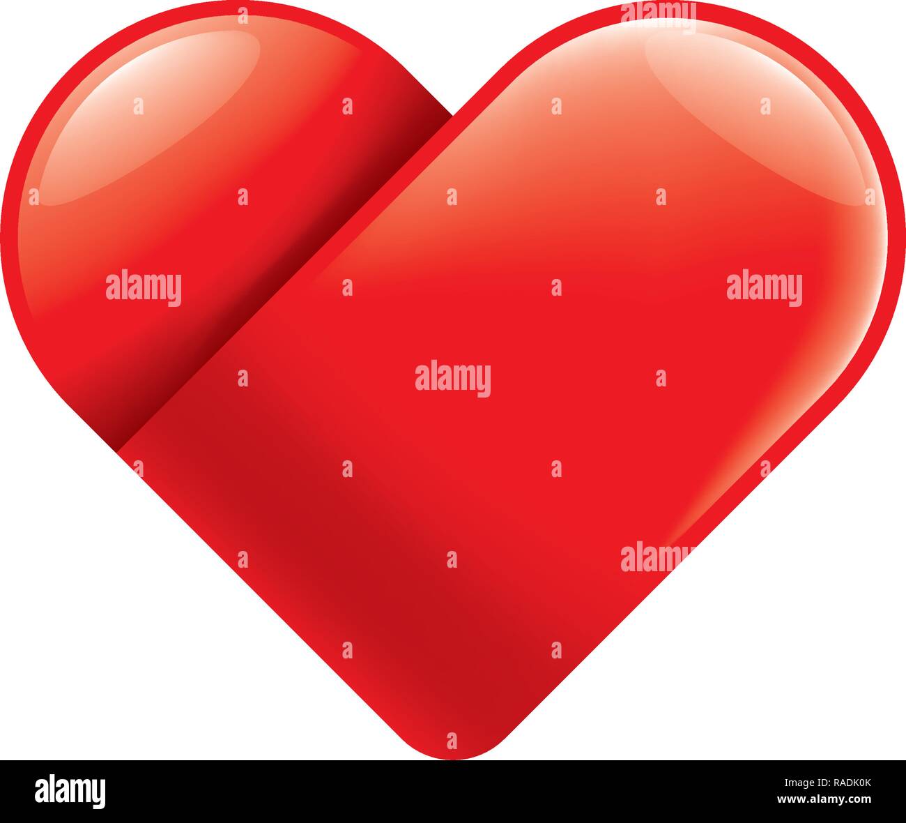 Red heart icon. Vector illustration on white background Stock Vector ...